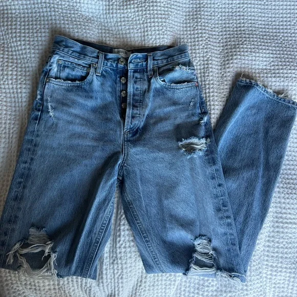 Agolde 90's Mid Rise Loose Fit Jeans in Fall Out - Picture 3 of 7